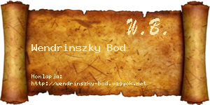 Wendrinszky Bod névjegykártya